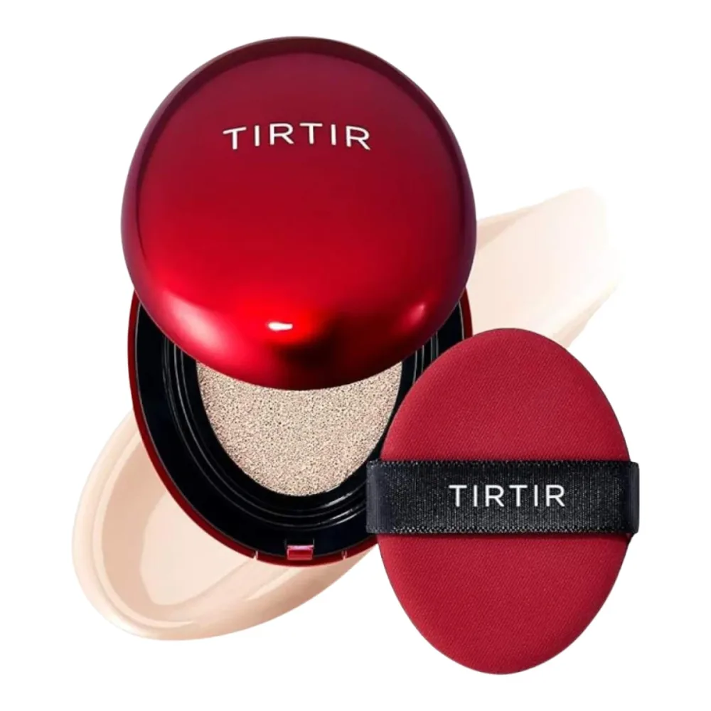 Кушон TirTir Mask Fit Red Mini с лёгким покрытием, мини-формат, оттенок 15c Fair Porcelain
