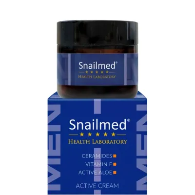 Мужской крем для лица Snailmed липоактивный, с церамидами, алоэ и витамином E, для зрелой и чувствительной кожи, 60 мл