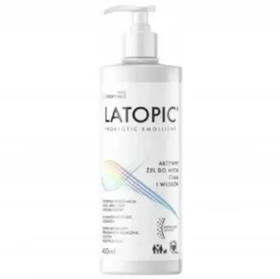 Гель для мытья тела и волос Latopic Probiotic Emollient, для атопичной и сухой кожи, 400 мл