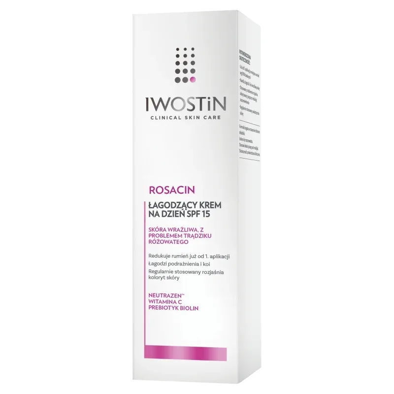 Дневной крем для лица Iwostin Rosacin успокаивающий, SPF 15, для кожи с розацеа, 40 мл