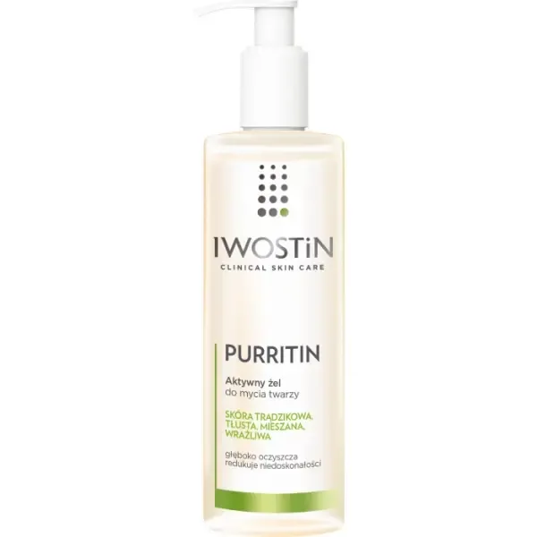 Гель для умывания Iwostin Purritin активный, против несовершенств, 300 мл