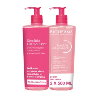 Гель для умывания Bioderma Sensibio Gel Moussant успокаивающий, для чувствительной кожи, 2 × 500 мл