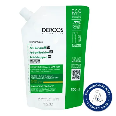 Шампунь против перхоти Vichy Dercos DS для сухих волос, сменный блок, 500 мл