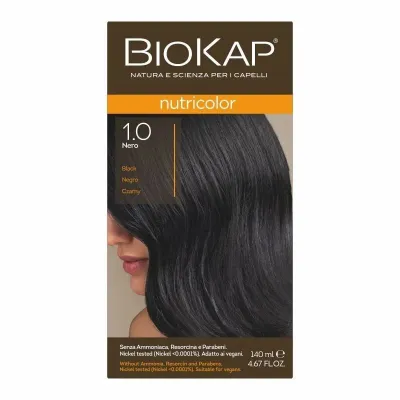 Стойкая краска для волос Biokap Nutricolor, питает и укрепляет, оттенок 1.0, 140 мл