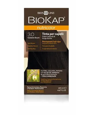 Стойкая краска для волос Biokap Nutricolor, питает и укрепляет, оттенок 3.0, 140 мл