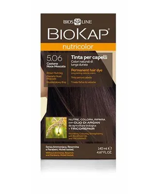 Стойкая краска для волос Biokap Nutricolor, питает и укрепляет, оттенок 5.06, 140 мл