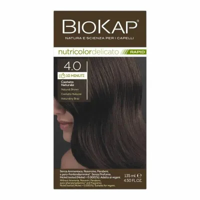 Краска для волос Biokap Nutricolor Delicato Rapid, без PPD, оттенок 4.0, 135 мл