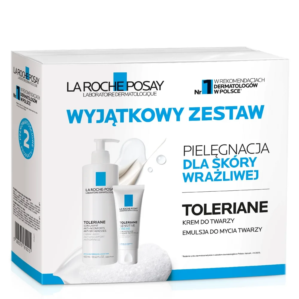 Набор La Roche-Posay Toleriane: очищающая эмульсия 400 мл и увлажняющий крем для лица 40 мл