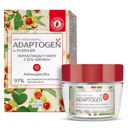 Дневной крем для лица Floslek Adaptogen укрепляющий, с женьшенем, сменный блок, 50 мл
