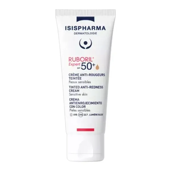 Тонирующий крем для лица Isispharma Ruboril Expert SPF 50+, для сосудистой кожи, 40 мл