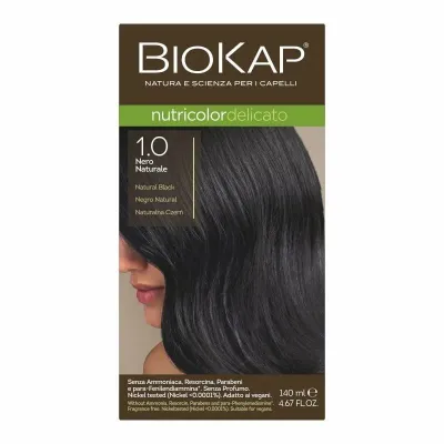 Безаммиачная краска для волос Biokap Nutricolor Delicato, оттенок 1.0, 140 мл