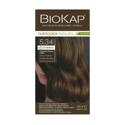Краска для волос Biokap Nutricolor Delicato Rapid, оттенок 5.34, 135 мл