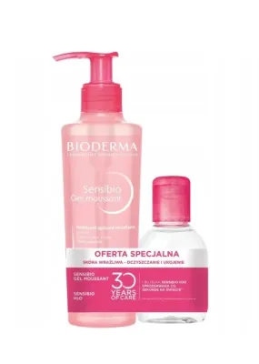 Набор Bioderma Sensibio гель для умывания и мицеллярная вода, для чувствительной кожи, 200 мл + 100 мл