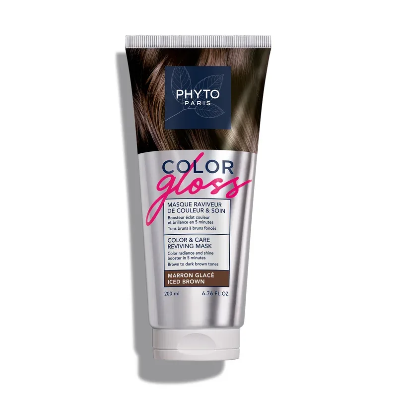 Тонирующая маска для волос Phyto Color Gloss, холодные отблески, оттенок Iced Brown, 200 мл