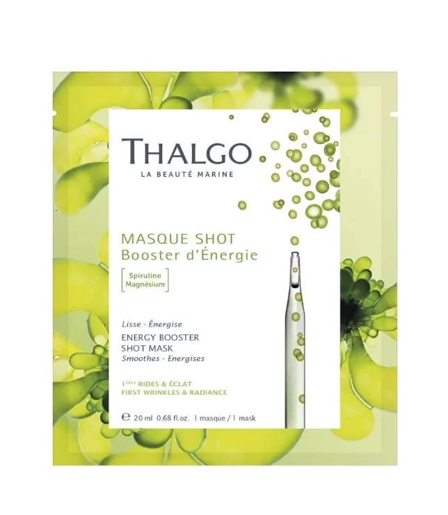 Тканевая маска для лица Thalgo Energy Booster Shot Mask, разглаживающая, со спирулиной, 1 шт