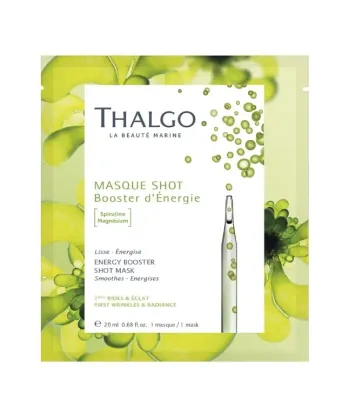 Тканевая маска для лица Thalgo Energy Booster Shot Mask, разглаживающая, со спирулиной, 1 шт