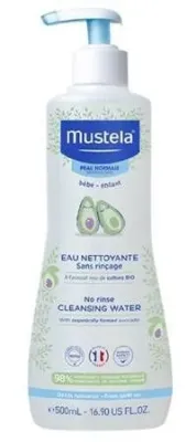 Очищающая вода Mustela Bebe, без смывания, для лица и зоны под подгузником, с рождения