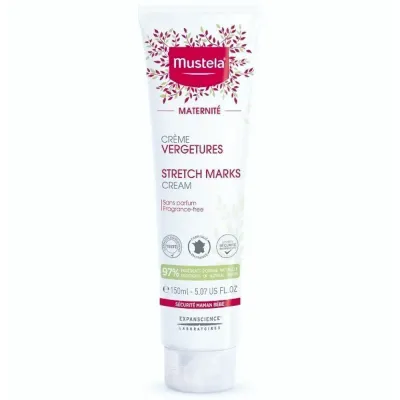 Крем против растяжек Mustela Maternite 3 в 1, без отдушки, при беременности и после родов, 150 мл