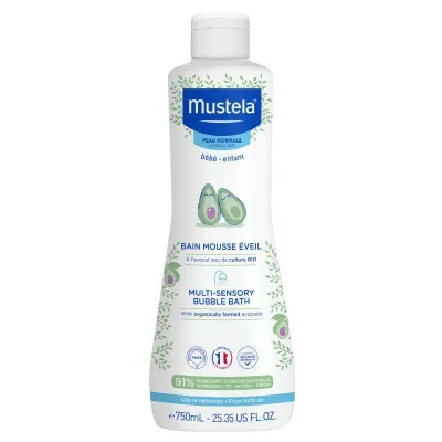 Гель для мытья тела и волос Mustela Bebe Bubble Bath, для детей с первого дня жизни, 750 мл