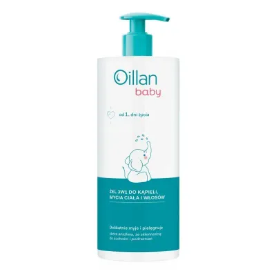 Гель для купания Oillan Baby 3 в 1, для тела и волос, с первого дня жизни, 750 мл