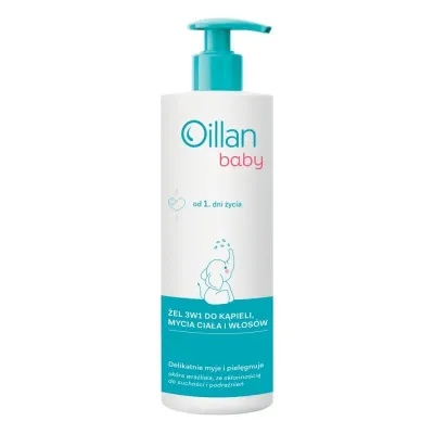 Гель для купания Oillan Baby 3 в 1, для тела и волос, для чувствительной кожи, 400 мл