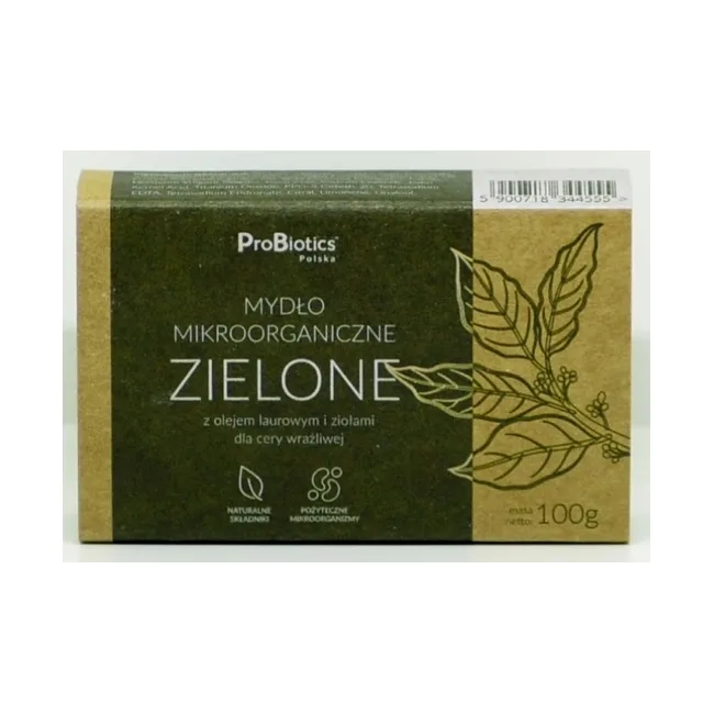 Мыло ProBiotics, зелёное, для комбинированной кожи, склонной к высыпаниям, 100 г