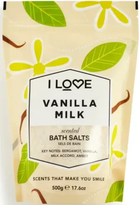 Соль для ванны I Love Scented Bath Salts Vanilla Milk, расслабляющая, 500 г
