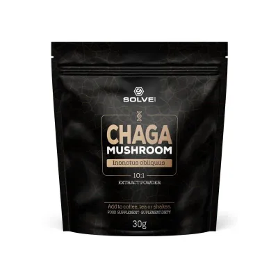 Порошок из гриба чага SolveLabs Chaga Mushroom Powder, экстракт 10:1, 30 г