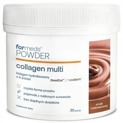 Коллаген ForMeds Powder Collagen Multi, с инулином, вкус шоколада, порошок, 30 порций