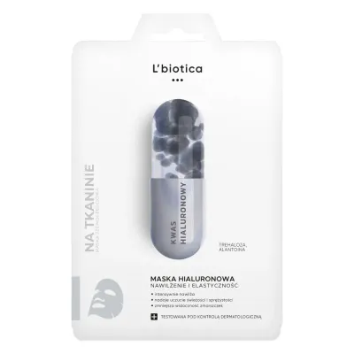 Тканевая маска для лица L'Biotica, с гиалуроновой кислотой, увлажняющая, 23 мл
