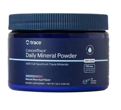Минеральный напиток Trace Minerals ConcenTrace Daily Mineral Powder, вкус Blue Acai, порошок, 132 г