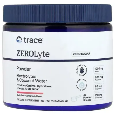Электролиты Trace ZEROLyte Powder, вкус солёный ягодный лимонад, порошок, 315 г