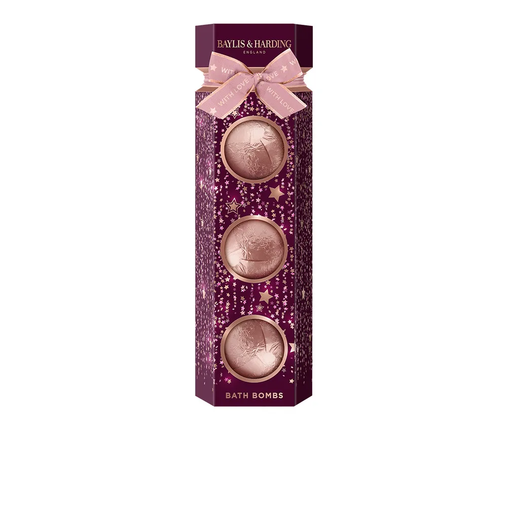 Набор бомбочек для ванны Baylis & Harding Wild Cherry & Vanilla, 3 шт, подарочный
