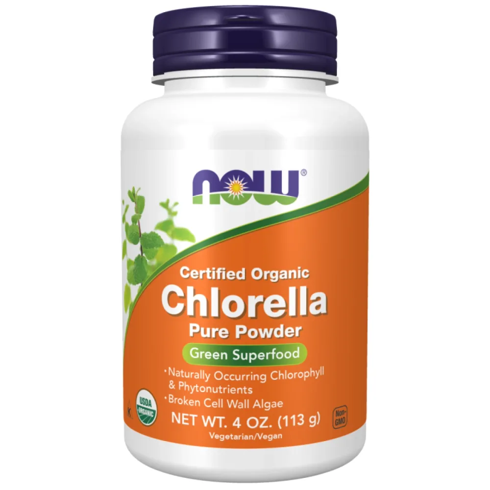 Хлорелла в порошке NOW Foods Certified Organic Chlorella, 113 г