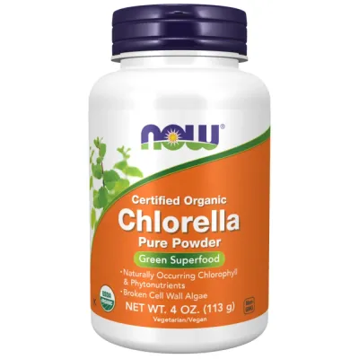 Хлорелла в порошке NOW Foods Certified Organic Chlorella, 113 г
