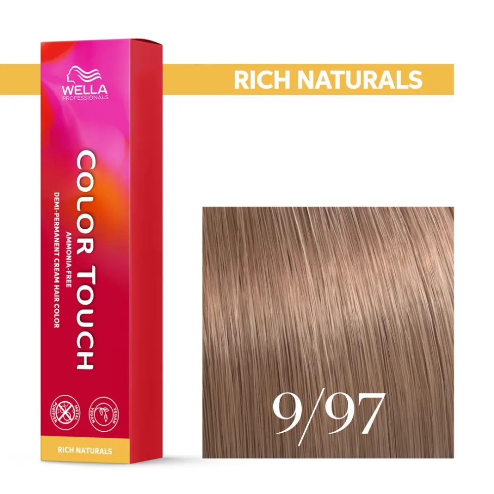 Тонирующий крем для волос Wella Professionals Color Touch, без аммиака, оттенок 9.97, 60 мл