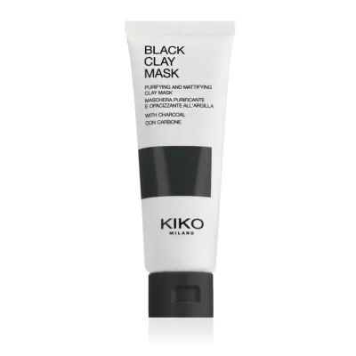 Глиняная маска для лица Kiko Milano Black Clay Mask с углём, матирующая, для комбинированной и жирной кожи, 50 мл