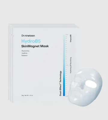 Тканевая маска для лица Dr.Nineteen Hydro B5 Skin Magnet Mask увлажняющая, 34 г x 4 шт