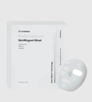 Тканевая маска для лица Dr.Nineteen Melatathione Skin Magnet Mask осветляющая, 34 г x 4 шт