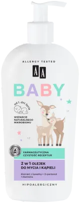 Масло для мытья и купания AA Baby 2 в 1, для детей с первых дней жизни, 400 мл