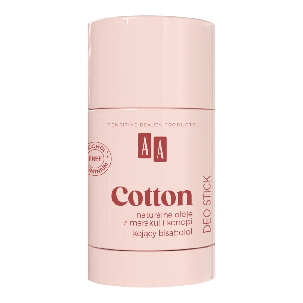 Дезодорант AA Cotton, стик, без алюминия и спирта, для чувствительной кожи, 50 г