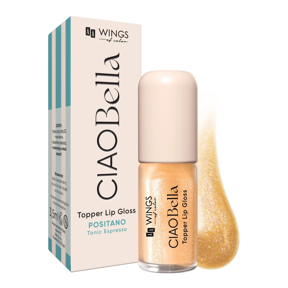 Блеск для губ AA Wings of Color Ciao Bella Topper Lip Gloss, с мерцанием, оттенок 01 Vanilla Glaze, 3,5 мл