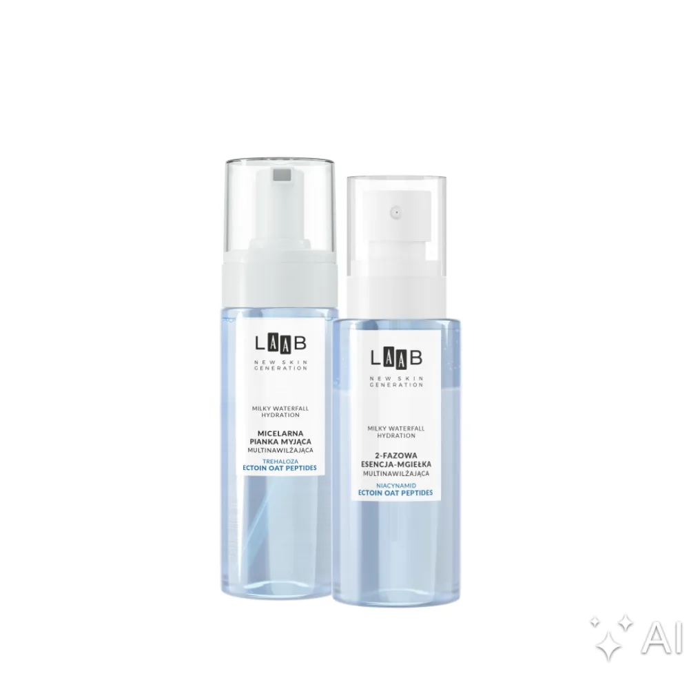 Набор для лица LAAB Milky Waterfall Hydration, мицеллярная пенка и эссенция-мист