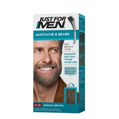 Краска-гель для бороды Just For Men, закрашивает седину, 40 мл, оттенок Średni Brąz