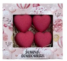 Набор бомбочек для ванны Bohemia Gifts, в бонбоньерке в форме сердца, 4 штуки, 120 г