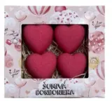 Набор бомбочек для ванны Bohemia Gifts, в бонбоньерке в форме сердца, 4 штуки, 120 г — фото 1