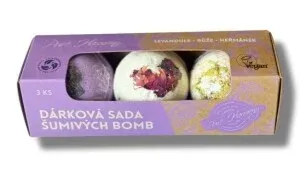 Бомбочки для ванны Blooming Garden, шипучие, с маслами лаванды, розы и ромашки, набор 3 шт