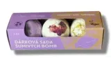 Бомбочки для ванны Blooming Garden, шипучие, с маслами лаванды, розы и ромашки, набор 3 шт — фото 1