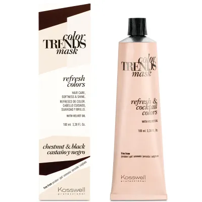 Полуперманентная краска Kosswell Color Trends Mask, кремовая, 100 мл, оттенок chestnut&black