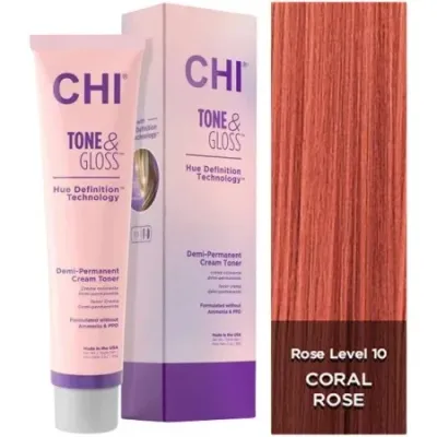 Тонер для волос CHI Tone & Gloss, оттенок Coral Rose, 85 г